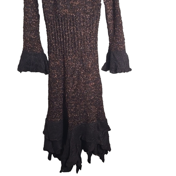 NWT Pretty Angel Brown And Lace Hobo Maxi  Cardigan With Bell Sleeves - Picture 5 of 7